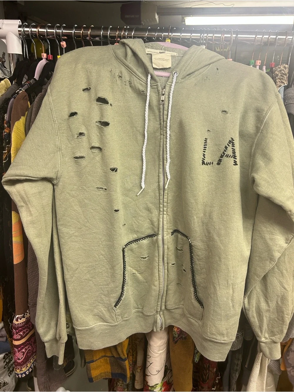 NWOT Free People x Tricia Fix Stitch LA Zip-Up Hoodie S